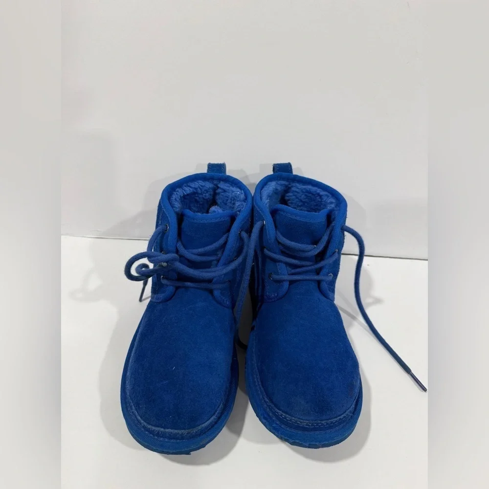 UGG Kids 4 Blue Neumel Boots Suede Shearling Lined Youth 4 Womens 6